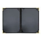Thumbnail image #2 for Risch Seville SEVDX-2V 5.5X8.5 Hardback Faux-Leather Menu Cover, Double Fold, 2-View, 5-1/2 x 8-1/2 in Case of 25