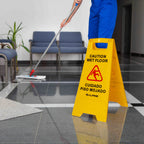 Thumbnail image #2 for Alpine Industries ALP499 Wet Floor Sign, A-Frame Folding, Bilingual, Yellow Polypropylene, 24-3/5"H Case of 12