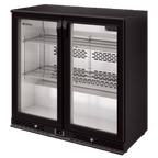 Thumbnail image #1 for Infrico USA IMD-ERV25GD Narrow Back Bar Cooler, 8.0 cu. ft., 2 hinged glass doors, black exterior