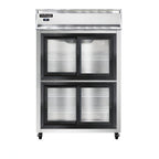 Thumbnail image #2 for Continental Refrigerator 2RSNSSSGDHD 2-Section Reach-In Display Refrigerator, Self-Contained, Sliding Glass Half Doors, Stainless Steel Interior &