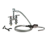 Thumbnail image #1 for Component Hardware Encore KL56-3100 Deck-Mount Pot Filler Assembly, Elevated Bridge, 4-Inch Centers, 72-Inch Stainless Steel Hose, Spray Valve