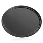 Thumbnail image #1 for New Star Foodservice Inc. 25576 Non-Slip Oval Plastic Serving Tray, 24" x 29", Black Case of 6