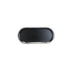 Thumbnail image #1 for G.E.T. Kobe - EGS B252102-SLVB Melamine Oval Plate, Black with Silver Rim, 10-1/4 x 4-3/4 in Case of 6