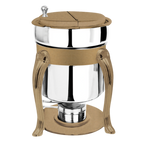 Thumbnail image #1 for Eastern Tabletop Queene-Anne 3101QARZ 2 qt Stainless Steel Petite Marmite Soup Chafer with Lift-Off Cover