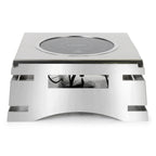 Thumbnail image #1 for Eastern Tabletop 322031IND Square 600W Induction Chafer Stand, 18/10 Stainless Steel, 17"W x 16"D x 7"H