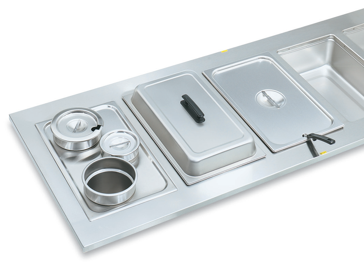 Product image #2 for Vollrath Stainless Steel Food Bar Adapter Plate with 3 Round Cutouts