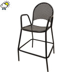 Thumbnail image #1 for Oak Street Diamondback Series OD105-BAR Indoor/Outdoor Bar Stool with Arms, Punched Steel Mesh Back and Seat, Black