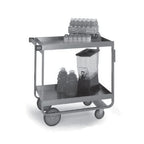 Thumbnail image #1 for Lakeside Manufacturing 757 2-Tier Stainless Steel Utility Bus Cart with Solid Shelves, Push Handle, 700 lb Capacity