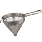 Thumbnail image #1 for Alegacy Foodservice Products S5010F Fine China Cap Strainer, 10-1/2-inch Stainless Steel, Grooved Handle with Pan Hook