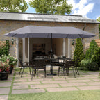 Thumbnail image #2 for Flash Furniture GM-WL-UU021-GRY-GG Commercial Triple-Head Patio Umbrella, 15 ft., Gray, 2 in. Steel Pole