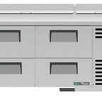 Thumbnail image #8 for True Mfg. - General Foodservice TPP-AT-67D-4-HC 67-Inch 2-Section Pizza Prep Table with 4 Drawers and Self-Contained Refrigeration
