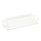 Thumbnail image #1 for Ten Strawberry Street Whittier WTR-15EMBHNDLPLTR Porcelain Rectangular Handled Platter, 15 x 7 in, Embossed Rim Case of 18