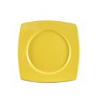 Thumbnail image #1 for CAC China Clinton R-SQ8-Y Yellow Ceramic Round-in-Square Plate, 8-7/8" Case of 2 Dozen