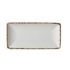 Thumbnail image #1 for Steelite International Steelite Performance, Brown Dapple 17140618 Brown Dapple Rectangular Platter, 8 x 4 Inch, Alumina Vitrified