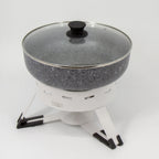 Thumbnail image #1 for Eastern Tabletop EB15831 Small Round Waterless Chafing Dish Kit with Glass Lid and Nonstick Aluminum Pan