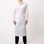 Thumbnail image #1 for Chef Works 122A-WHT-0 Bistro Waist Apron, 32" L x 27½" W, 2 Pockets, 65/35 Poly/Cotton, White