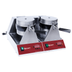 Thumbnail image #5 for Adcraft Double Countertop Belgian Waffle Maker with 7-Inch Round Grids