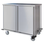 Thumbnail image #1 for Dinex TQ DXPTQC2T2D28 2-Door 2-Compartment Stainless Steel Meal Delivery Cart, Enclosed, 28-Tray Capacity