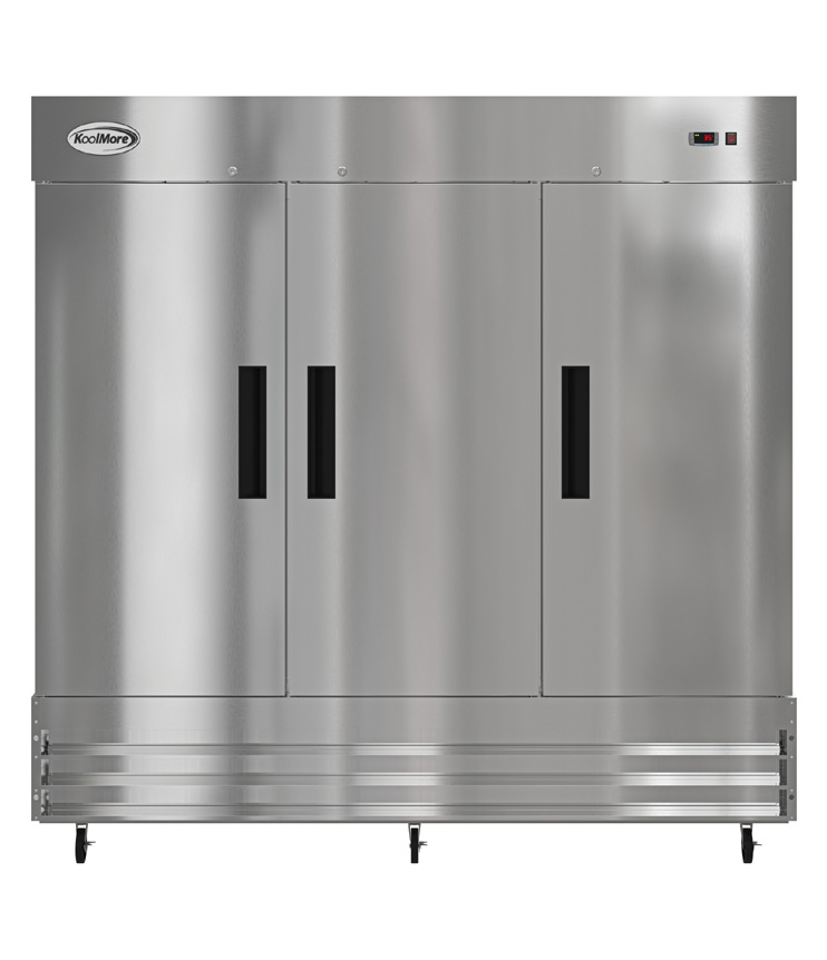 Product image #6 for KoolMore 81-Inch Three-Section Reach-In Refrigerator, 72 Cu. Ft., Bottom-Mount, Stainless Steel