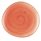 Thumbnail image #1 for CAC China Tucson TUS-21-CRL Porcelain Reactive Glaze Coral Irregular Round Plate, 12-1/4" 1 Dozen