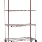Thumbnail image #1 for Metro Super Erecta SE-1830K4-80-M4 Mobile Wire Shelving Unit, 30"W x 18"D x 80"H, 900 lbs per unit, evenly distributed1" shelf adjustment, (4) wire