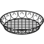 Thumbnail image #1 for International Tableware Buffet WB-210 Round Wire Iron Serving Basket, 9" Diameter x 2"H, Black
