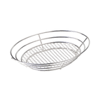 Thumbnail image #1 for G.E.T. Clipper Mill 4-84814 Stainless Steel Oval Grid Serving Basket with Raised Grid Base, 12-1/2 x 9-1/4 x 2-1/4 in Case of 12