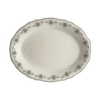 Thumbnail image #1 for Steelite International HL Ivory HL52763877 Oval China Platter, 12.625 x 9.75 in, Scalloped Edge, Giselle Slate 1 Dozen