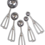 Thumbnail image #2 for JB Prince Stockel U573 100 #100 Stainless Steel Squeeze-Handle Disher, 0.33 oz, 8-1/4" Long