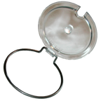 Thumbnail image #1 for Steril-Sil Company HC-20-X Clear Plastic Hinged Cover for 30 oz Containers with Knob, Spoon Slot & 304 Stainless Slide Ring
