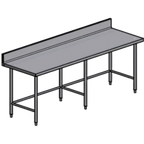 Thumbnail image #1 for Pacific Stainless Products WKT9636A6S Stainless Steel Work Table, 96"W x 36"D, 304 Top, 6" Backsplash, Undershelf