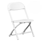 Thumbnail image #1 for Flash Furniture Y-KID-WH-GG Kids' Folding Chair, White Plastic Seat and Back, Textured Seat, White Powder-Coated Steel Frame