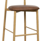 Thumbnail image #2 for JustChair Manufacturing U44530 Armless Barstool with Curved Tufted Upholstered Back, Padded Vinyl Seat and Steel Legs