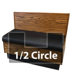Thumbnail image #1 for JustChair Manufacturing JBSB-WPF-HC-36-GR3 Half-Circle Booth with 2 Corners, Wood Plank Frame, Wooden Back, Removable Padded Seats