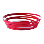 Thumbnail image #1 for G.E.T. Clipper Mill WB-972-R Oval Red Powder-Coated Metal Wire Serving Basket with Solid Bottom, 9 x 7 x 2-1/4 in Case of 12
