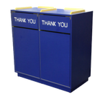 Thumbnail image #1 for ATSMFG ATS AT&S-TR3 MFG Bar Trash Receptacle, 45"W x 23"D x 45"H, Double Swing Doors, Wood Top Rails, Bottom Access Door