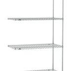 Thumbnail image #1 for Metro Super Erecta SE-2442C-86-A4 Wire Add-On Shelving Unit, Chrome, 4 Shelves, 42"W x 24"D x 86"H