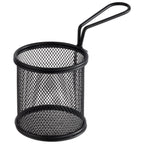 Thumbnail image #1 for Libbey APS Germany - Snackholders APS 40625 Round Stainless Steel Fry Basket, 3-1/2-Inch Diameter, Black Matte, Dishwasher Safe