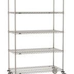 Thumbnail image #1 for Metro Super Erecta SE-3648S-80-M5 Mobile Wire Shelving Unit, 48"W x 36"D x 80"H, 900 lb. capacity per unit, 1" shelf adjustment, (5) wire shelves
