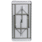 Thumbnail image #2 for Flash Furniture DAD-YCZ-122-2-GG Folding Rectangular Table, 48-1/4"W x 24"D, Granite White Plastic Top, Gray Powder-Coated Legs