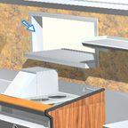 Thumbnail image #1 for La Rosa Refrigeration L-90164-A Pass-Thru Stainless Steel Window Frame, 2-Piece Fitting, 304 Stainless Steel