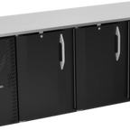 Thumbnail image #1 for Victory Refrigeration VBBN78HC-B Three-Section Back Bar Refrigerator, 78"W, 3 Solid Doors, Stainless Steel Top