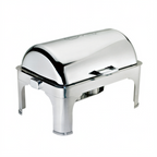 Thumbnail image #1 for Browne USA Foodservice Harmony 575175 Full-Size Rectangular Roll-Top Chafer, 9 qt, Stainless Steel, Canned/Electric Heat
