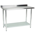 Thumbnail image #1 for Hakka Brothers Corp Hakka food processing WT-2448-2R-4 Stainless Steel Work Table with Galvanized Undershelf, 24"W x 48"L, 18 Gauge