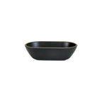 Thumbnail image #1 for G.E.T. Kobe - EGS B249102-GLDB Melamine Oval Bowl, 45 oz, Black with Gold Rim, 10-1/8"L x 5-7/8"W x 3"H Case of 3