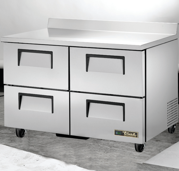 Product image #5 for True TWT-48D-4-HC 48-Inch Two-Section Drawered Worktop Refrigerator, 4 Drawers, Self-Contained R290, Stainless Steel