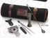 Thumbnail image #2 for Barfly Essentials 7-Piece Mixology Bar Tool Set with Waxed Canvas Roll, Gun Metal Black-Plated Finish