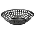 Thumbnail image #1 for TableCraft Products 1075BK Round Black Plastic Serving Basket, 8" Diameter x 2" High Case of 36