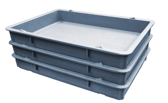 Product image #1 for Marra Forni Stackable Gray Plastic Dough Tray Set, 24 x 16 x 3 Inches