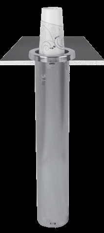 Product image #3 for San Jamar In-Counter Stainless Steel Tubular Cup Dispenser for 12-24 oz Cups